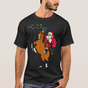 Cowboy Santa Claus Riding A Horse Christmas Cowboy T-Shirt