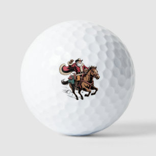 Cowboy Santa Claus Riding A Horse Christmas  Golf Balls