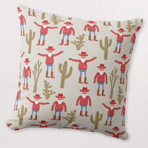 Cowboy Santa Claus Western Christmas Cushion