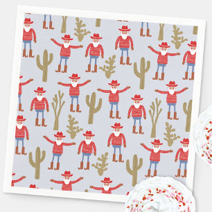 Cowboy Santa Claus Western Christmas Napkin