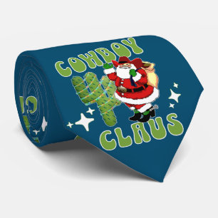 Cowboy Santa Cowboy Claus and Cactus Tree Tie