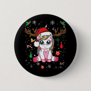 cowboy santa riding a horse christmas funny t- 6 cm round badge