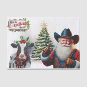 Cowboy santa  tissue paper