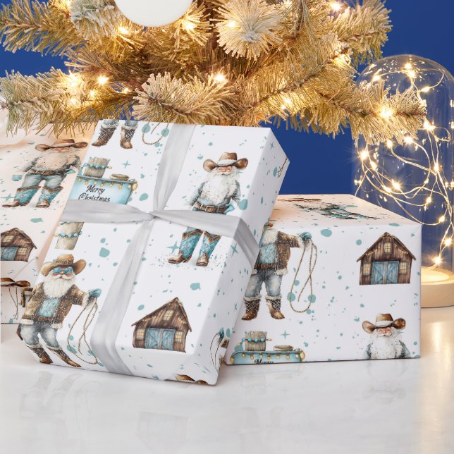 Cowboy Santa  Wrapping Paper (Holidays)