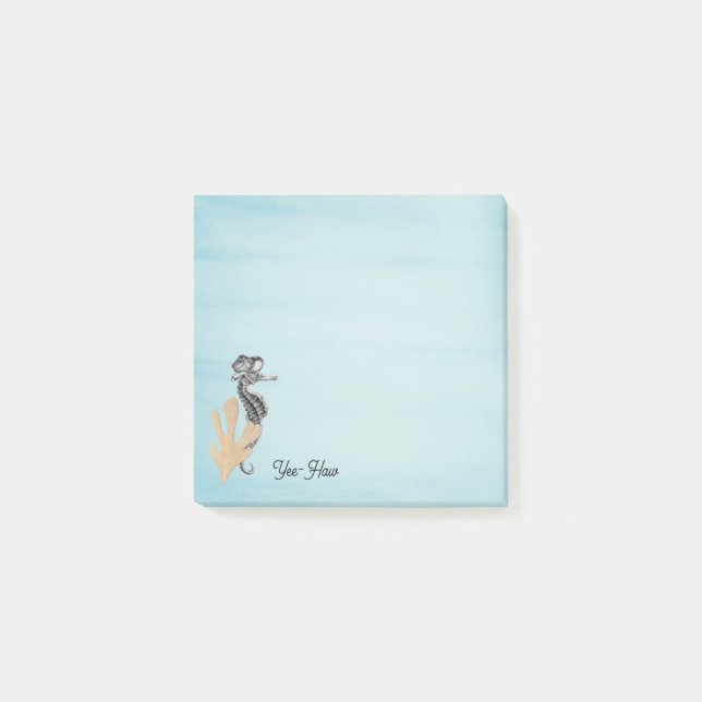 Cowboy Seahorse Post-it Notes (Front)