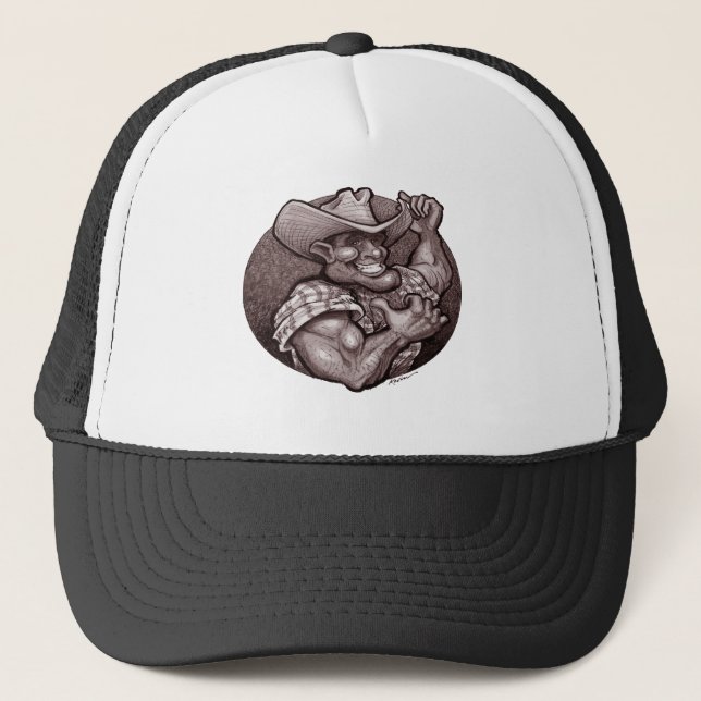 Cowboy Sepia Trucker Hat (Front)