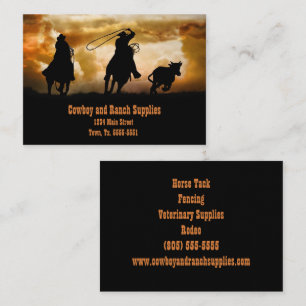 Cowboy Services or Ranch Horse Tack Fencing Business Card