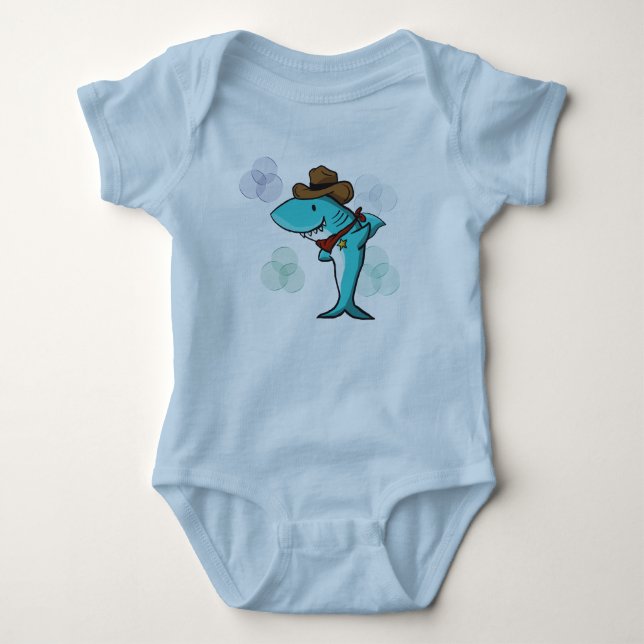 Cowboy Shark Baby Bodysuit (Front)