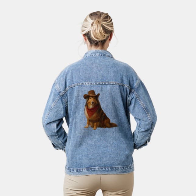 Cowboy Sheltie Denim Jacket (Model)
