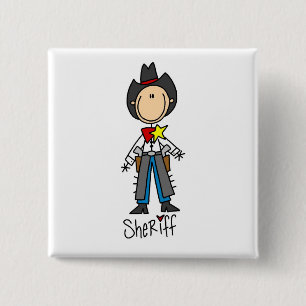 Cowboy Sheriff T-shirts and Gifts 15 Cm Square Badge