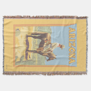 Cowboy (Side View)Arizona Throw Blanket
