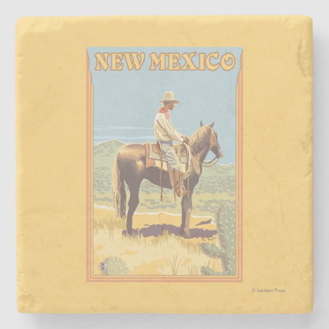 Cowboy (Side View)New Mexico Stone Coaster (Front)