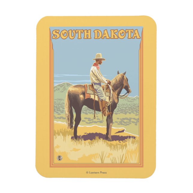 Cowboy (Side View)South Dakota Magnet (Vertical)