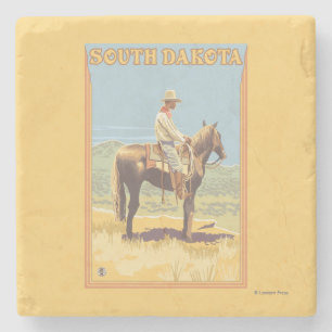 Cowboy (Side View)South Dakota Stone Coaster