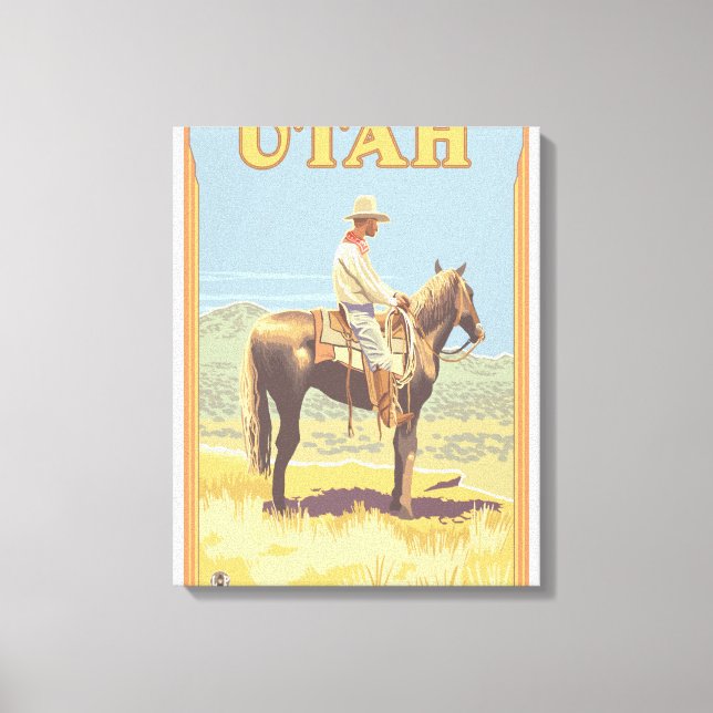 Cowboy (Side View)Utah Canvas Print (Front)