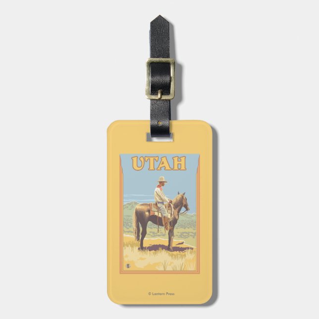 Cowboy (Side View)Utah Luggage Tag (Front Vertical)