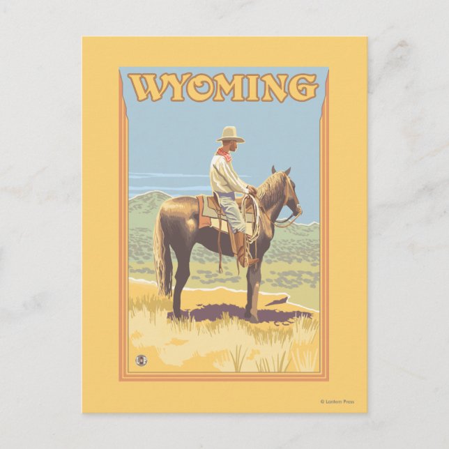Cowboy (Side View)Wyoming Postcard (Front)