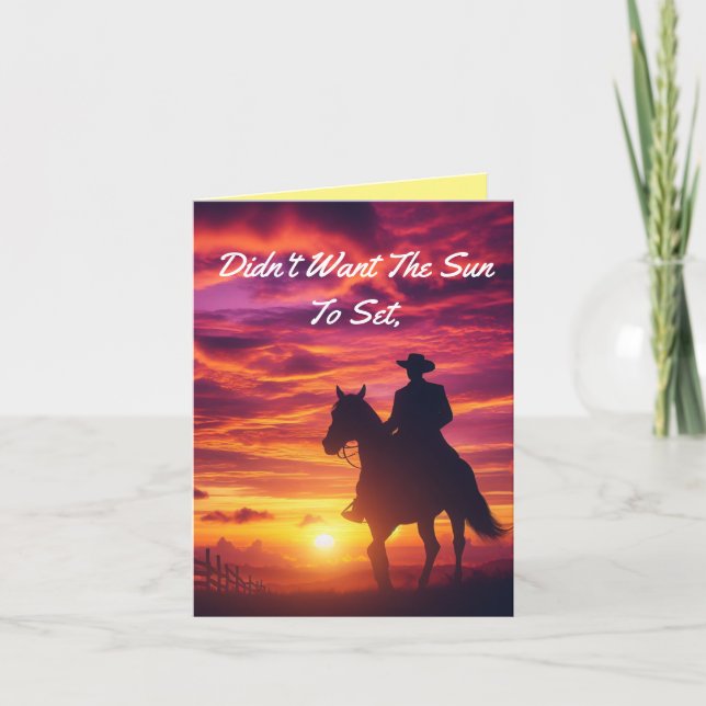 Cowboy Silhouette Birthday Greeting Card (Front)