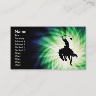 Cowboy Silhouette; Glowing Business Card