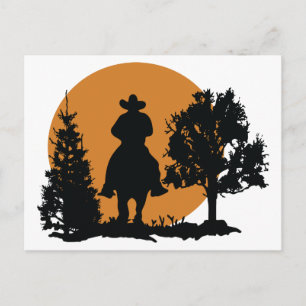 Cowboy Silhouette Postcard