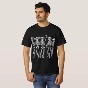Cowboy Skeleton Party Crew Design T-Shirt