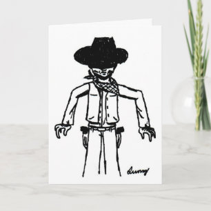 Cowboy Sketch "Howdy Pardner" Greeting Card