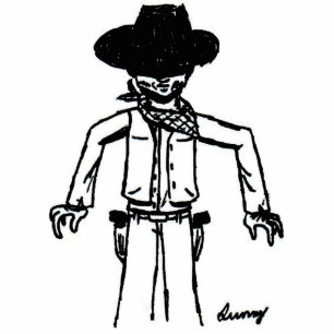 Cowboy Sketch Photo Sculpture Magnet