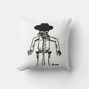 Cowboy Sketch Pillow