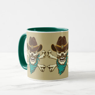 Cowboy Skull and Crossbones Mug