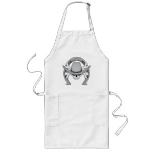 Cowboy Skull Horseshoe Long Apron