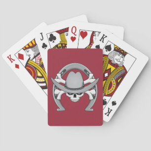 Cowboy Skull Horseshoe Playing Cards