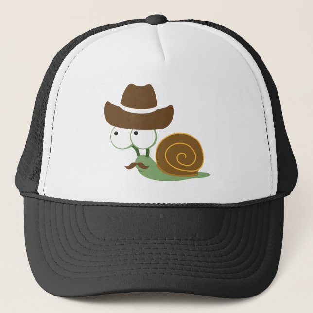 Cowboy Snail Trucker Hat (Front)