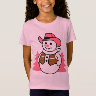 Cowboy Snowman Christmas Design – Western Holiday  T-Shirt