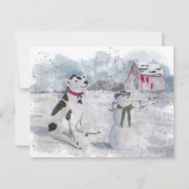 Cowboy Snowman Christmas Invitation (Front)