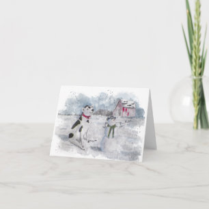 Cowboy Snowman Folded Christmas Card