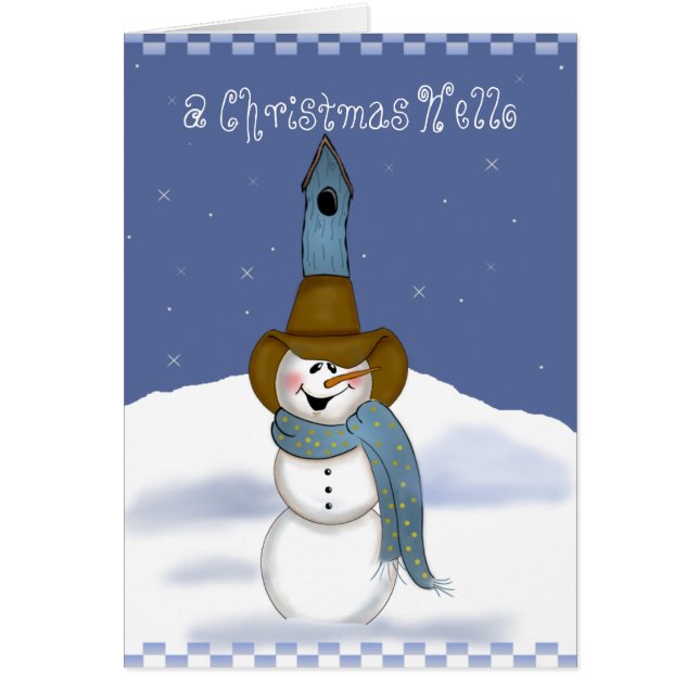 Cowboy Snowman with Birdhouse (Front)