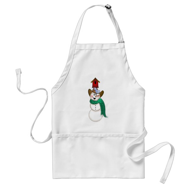 Cowboy Snowman with Birdhouse Standard Apron (Front)