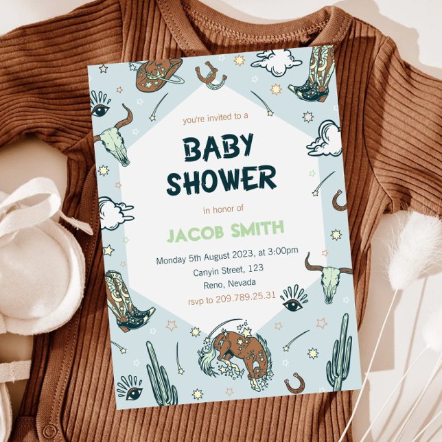 Cowboy Southwestern Baby Shower Invitation (Creator Uploaded)