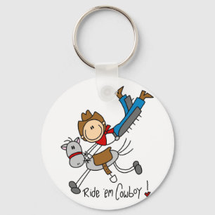 Cowboy Stick Figure Tshirts and Gifts Key Ring