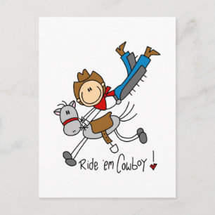 Cowboy Stick Figure Tshirts and Gifts Postcard