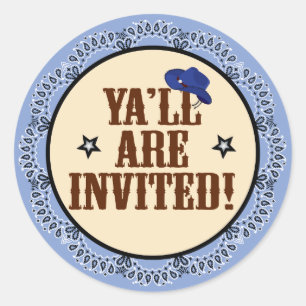Cowboy Sticker - Ya'll Are Invited