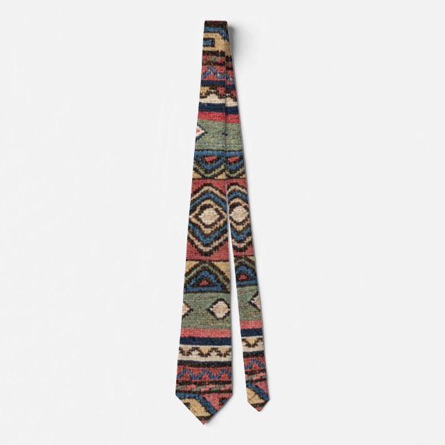 Cowboy Sumakh :: 19th Century Colourful Red White Tie (Front)