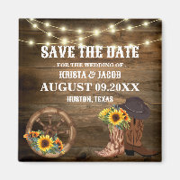 Cowboy Sunflower Western Wedding Save The Date