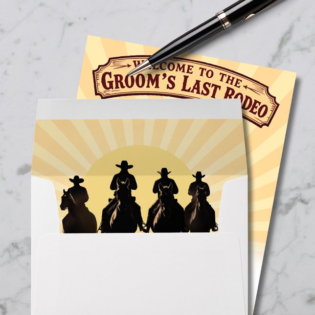 Cowboy Sunset Last Rodeo Bachelor Party Envelope (Cowboy Sunset Last Rodeo Bachelor Party Envelope)
