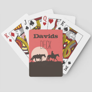 Cowboy Sunset Personalised Playing Cards