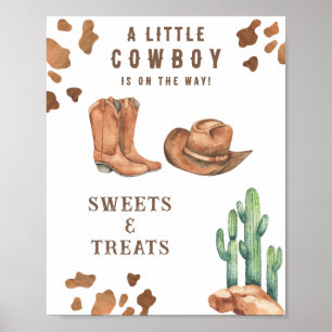 Cowboy Sweets and treats baby shower Poster