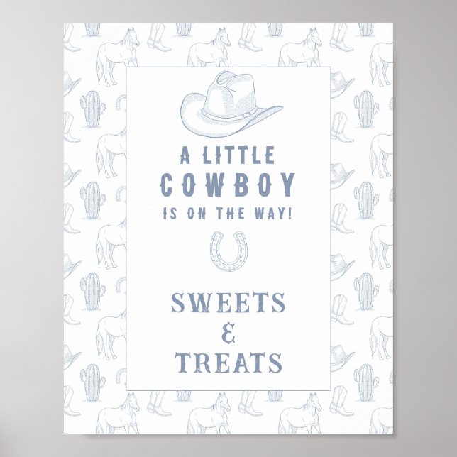 Cowboy Sweets and treats baby shower Poster (Front)