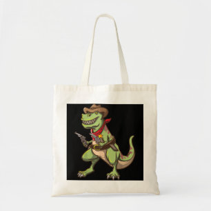 Cowboy T Rex Dinosaur Kids  Wild West Country Boys Tote Bag