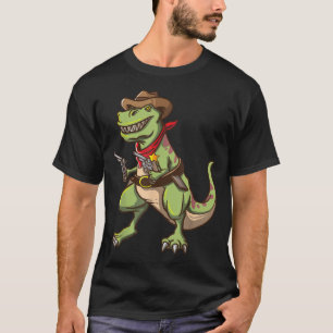 Cowboy T Rex Dinosaur Kids Wild West Country T-Shirt