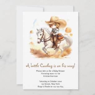 Cowboy Tales: Rustic Wild West Baby Shower Invitation